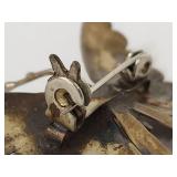 Vintage Sterling Silver Butterfly Brooch with Turquoise Accents