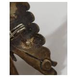 Vintage Sterling Silver Butterfly Brooch with Turquoise Accents