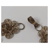 Delicate Vintage Silver Filigree Floral Bracelet - Tested 80%+ Silver