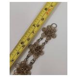 Delicate Vintage Silver Filigree Floral Bracelet - Tested 80%+ Silver