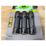 Defiant 3 Pack LED Tactical Flashlights 100 Lumens Aluminum Super Bright