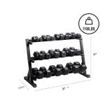 Zlinke 3-Tier Dumbbell Rack Multilevel Weight Storage 17.5"D x 37"W x 34"H
