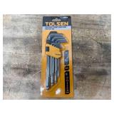 TOLSEN 9pcs Ball Point Long Arm Hex Key Set (0710254.45)