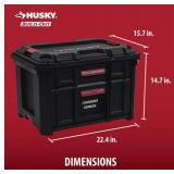 Husky build out 22in Black Plastic 2 Drawer Tool Box