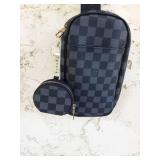 Black Cross-Body Sling Bag With Coin Purse