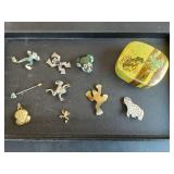 Collection Of Frogs: Trinket Box & Brooches