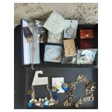 Contents On 2-Trays (Assorted Goldtone Jewelry)