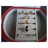 Assortment Of Rings (Includes Red Jewelry Box)
