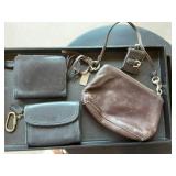 4-Coach Items: 2-Wallets, 1-Wristlet, Key Fob