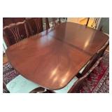 Elegant Drexel Heritage Mahogany Dining Room Table with Eight Chairs