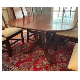 Elegant Drexel Heritage Mahogany Dining Room Table with Eight Chairs