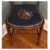Beautiful Needlepoint Accented Vintage Wooden Chair