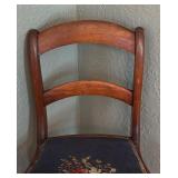 Beautiful Needlepoint Accented Vintage Wooden Chair