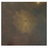 Vintage Round Coffee Table with Wooden Pedestal Base