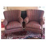 Pair of Statesville Chair Company Upholstered Armchairs
