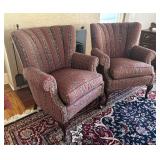 Pair of Statesville Chair Company Upholstered Armchairs