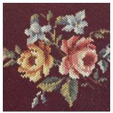 Vintage Needlepoint Foot Stool / Ottoman