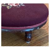 Vintage Needlepoint Foot Stool / Ottoman