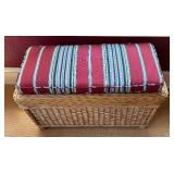 Durban Collection Handmade Wicker Storage Bench with Cushion
