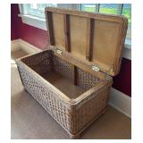 Durban Collection Handmade Wicker Storage Bench with Cushion