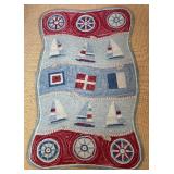 Copper & Moo Nautical Rug with Three Coordinating Accent Pillows