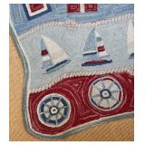 Copper & Moo Nautical Rug with Three Coordinating Accent Pillows