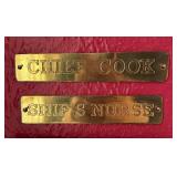 Vintage Lake Superior Nautical Clock, Propeller and Nameplates