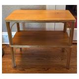 Two-Tiered Bamboo Accent Table with Natural Finish