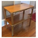 Two-Tiered Bamboo Accent Table with Natural Finish