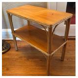 Two-Tiered Bamboo Accent Table with Natural Finish