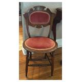 Antique Parlor Chair with Velvet Accents