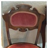 Antique Parlor Chair with Velvet Accents