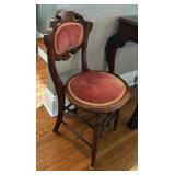 Antique Parlor Chair with Velvet Accents