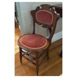 Antique Parlor Chair with Velvet Accents