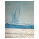 Columbia and Enterprise Ship Prints by Nathanial Green Herreshoff