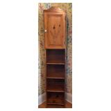 Rustic Wooden Corner Cabinet with Shelves