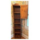 Rustic Wooden Corner Cabinet with Shelves