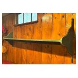 Vintage Long Green Wooden Wall Shelf