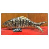 Collection of 5 Carved Wooden Animal Figures - Fish, Ducks, and Goose