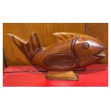 Collection of 5 Carved Wooden Animal Figures - Fish, Ducks, and Goose