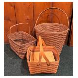 Three Vintage Longaberger Baskets