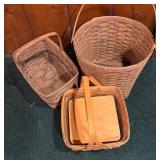 Three Vintage Longaberger Baskets