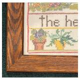Vintage "Home is Where the Heart Is" Needlepoint Sampler
