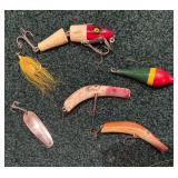 Collection of Vintage Fishing Lures and Reel