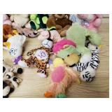 Box of stuffed animals