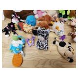 Box of stuffed animals