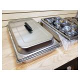 Metal warming / heating trays with Safe Heat 2 chafing fuel