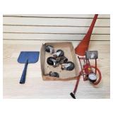 Casters, Ice chopper head, funnel and foot pump inflater