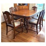 Distinctive Vintage Victorian Renaissance Dining Room Table with Six Sensational Chairs