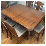 Distinctive Vintage Victorian Renaissance Dining Room Table with Six Sensational Chairs